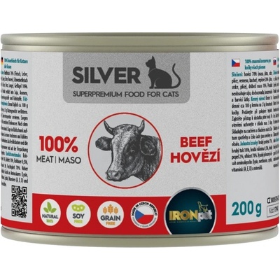 IRONpet Silver Cat hovädzie 100% masa 200 g