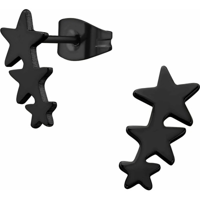 Bijutanki Черни Обеци от Медицинска Стомана - Звезди