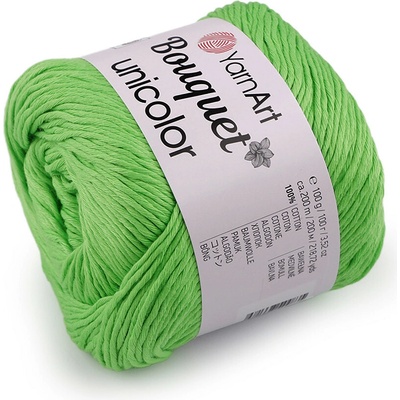 Bavlněná pletací příze Bouquet Unicolor 100 g - 10 (3219) zelená sv.