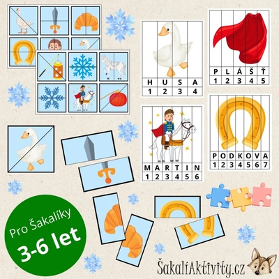 Puzzle - SVATÝ MARTIN Provedení: Komplet - hotové aktivity k okamžitému použití