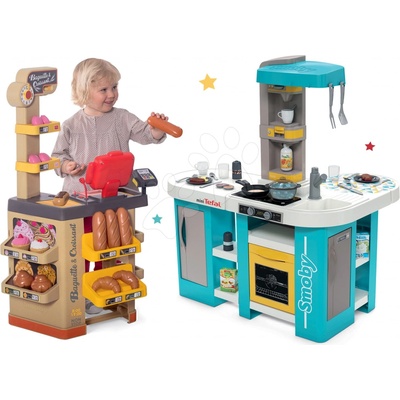 Smoby Set kuchyňka elektronická Tefal Studio 360° XL Bubble a pekárna s koláči Baguette&Croissant Bakery