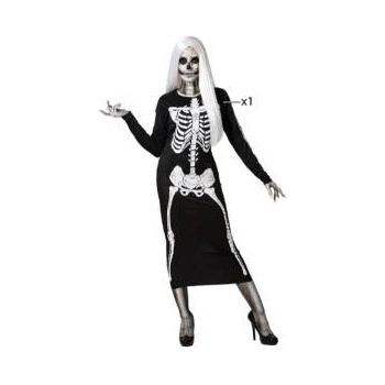 BigBuy Carnival Маскировъчен костюм за възрастни Скелет Дама Черен Размер xs/s