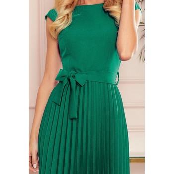Numoco šaty s plisovanou sukňou 311-3 zelené