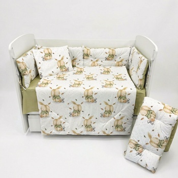 Бебешки спален комплект Моето Зайче със зелено