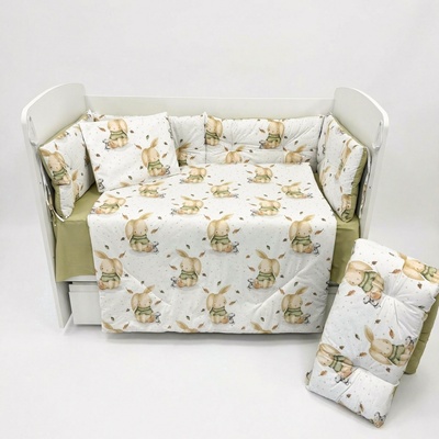 Бебешки спален комплект Моето Зайче със зелено