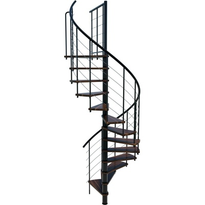 Minka STAIRS Kombinované točité schodisko Venezia Smart orech/čierna pr. 140 cm