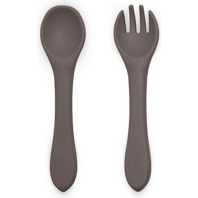 Petite&Mars Take&Match Silicone Cutlery příbor Bitter Cocoa 6m+ 2 ks