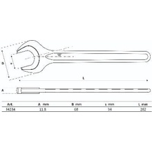 BGS klíč plochý 34,0 mm, jednostranný BS34234