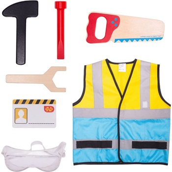 Bigjigs Toys Детски маскараден костюм Bigjigs - Строител (34067)