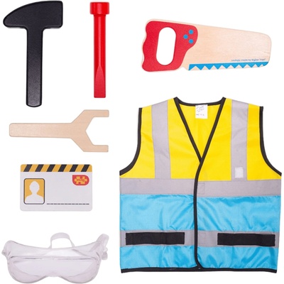 Bigjigs Toys Детски маскараден костюм Bigjigs - Строител (34067)