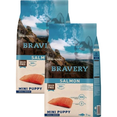 Bravery Dog Mini Puppy Salmon 2 x 2 kg