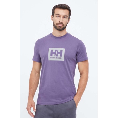 Helly Hansen Памучна тениска Helly Hansen в лилаво с принт (53285)