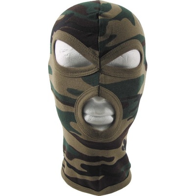 Kukla MFH bavlnená Balaclava 3 otvory woodland US