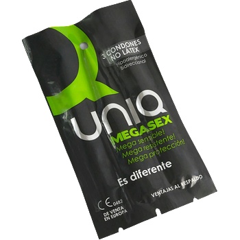 Uniq - Megasex Latex Free Sensitive Condoms, 3 pcs