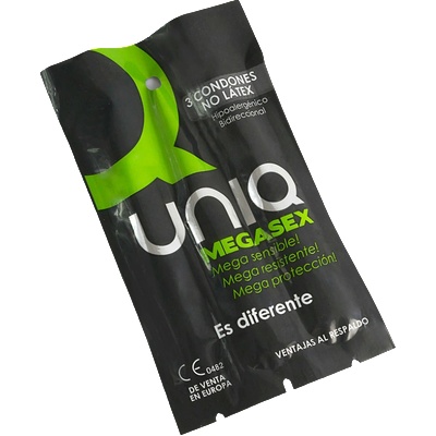 Uniq - Megasex Latex Free Sensitive Condoms, 3 pcs
