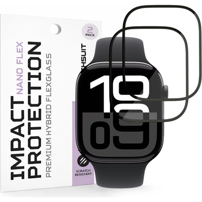 Techsuit Протектор за Apple Watch 10 / 11 46mm - Nano Flex (2 pack) - Techsuit - Черен