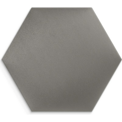 Čalouněný nástěnný panel světle šedý 30x26 cm hexagon