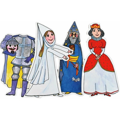 Marionetino bábky Kráľovná a Biela pani 4 ks