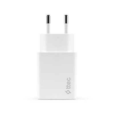 Адаптер ttec SmartCharger PD Travel Charger, 20W - Бял