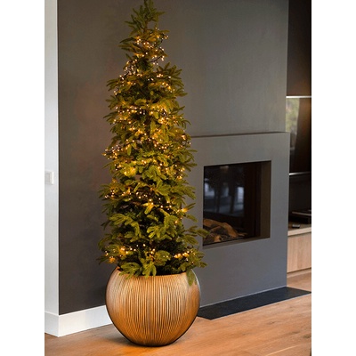 Capi Kvetináč Nature Groove Vase Ball čierny/zlatý 62x48 cm