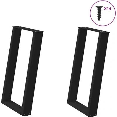 Omaxi 314482 Nohy k jídelnímu stolu ve tvaru U 2 ks černé 60 x 72-73 cm ocel
