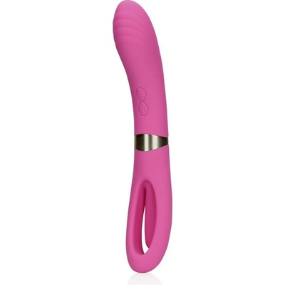 Loveline Double-Sided Flapping and G-Spot Vibrator Exuberant Pink silikónový vibrátor na bod G 23 x 3,6–4,2 cm