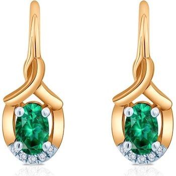 SAVICKI Обеци Savicki: двуцветно злато, смарагди, диаманти