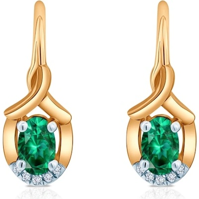 SAVICKI Обеци Savicki: двуцветно злато, смарагди, диаманти