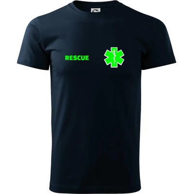 Rescue Fluo zelené tričko tmavomodrá