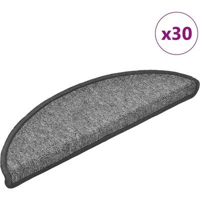 vidaXL Изтривалки за стълби, 30 бр. , 56x17x3 см, тъмносиви, полукръгли (B.V.)