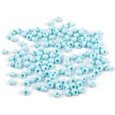 Prima-obchod Plastové korálky kapky, imitace rokajlu 4,7x5,3 mm, barva 6 modrá pomněnková