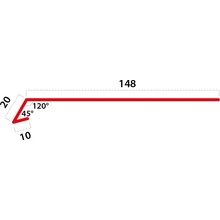 Stato ST6/1 Okapový plech 178 mm / 2 m RAL 3011 koral červená