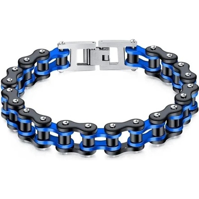 Impress Jewelry náramek z chirurgické oceli Moto Chain BlacBlue 210114161027BB