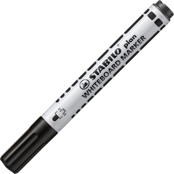 STABILO Маркер за бяла дъска, Stabilo, Plan с объл връх, Черен (ST64146)