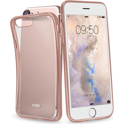 SBS - Extra Slim zlaté Collection iPhone 8/7/6S/6 ružové