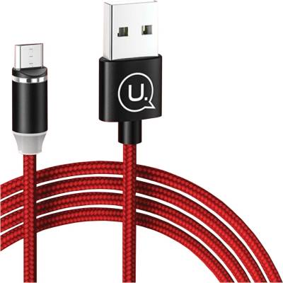 Usams US-SJ292 Magnetic Nylon U-Sure Lightning, 1m, červený