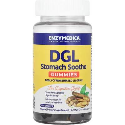Enzymedica DGL Stomach Soothe Gummies, шоколад, 74 желирани таблетки, Enzymedica (75470)