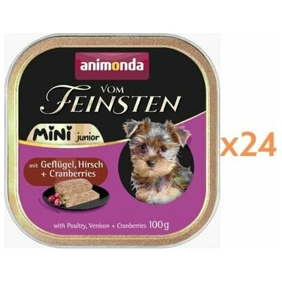 Animonda Vom Feinsten Mini Junior s hydinou, divinou a brusnicami 24 x 100 g