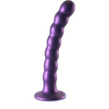 ostatní Силиконово дилдо с перли за g-точка - 16, 5 см - металик пурпурно