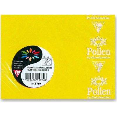 Clairefontaine 75 x 100 mm - barevná obálka - 20 ks, žlutá