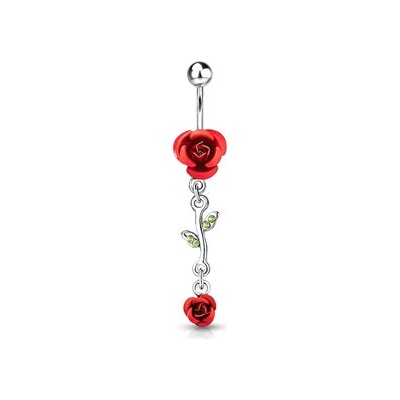 Šperky4U piercing do pupíku růžička WP01060-R