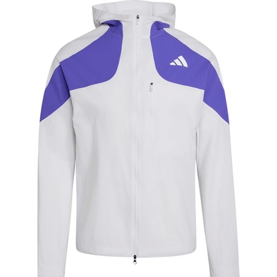 adidas Мъжко яке за бягане adidas ADIzero Running Jacket - White / Solar Purple (028-0975-0114)