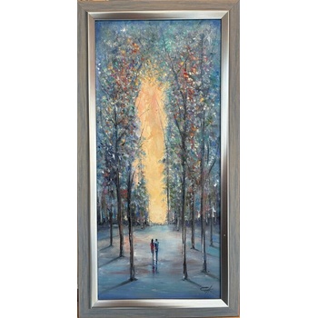 Зимен пейзаж с романтична двойка