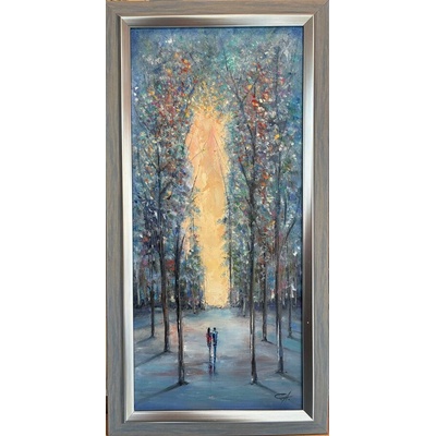 Зимен пейзаж с романтична двойка