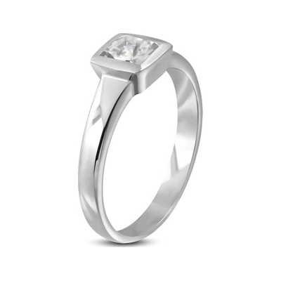 Šperky4U ocelový prsten se čtvercovým zirkonem OPR1009