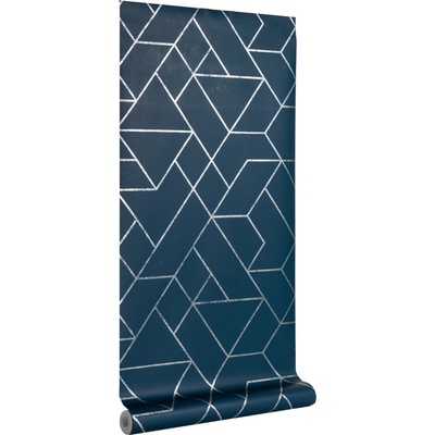 Kave Tmavě modrá tapeta na zeď Home Gea 10 x 0,5 m