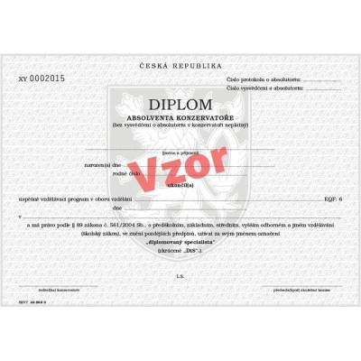 Diplom absolventa konzervatoře pro tisk QR kódu – Zboží Dáma
