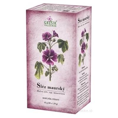 GREŠÍK Slez maurský bylinný čaj 30 nálevových vreciek 45 g