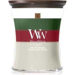 WoodWick Trilogy Holiday Garland ароматна свещ с дървен фитил 275 гр