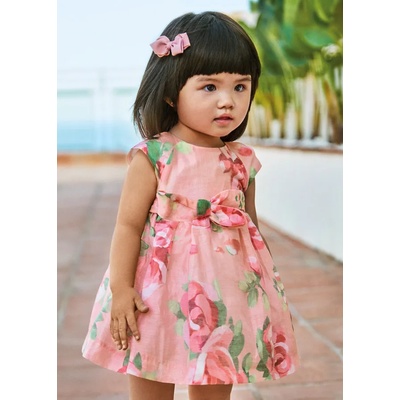 Mayoral Нежна рокля с цветя за бебе момиче Майорал в розово